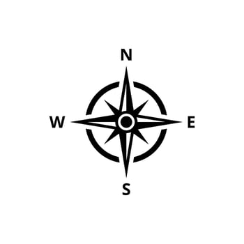 Compass icon symbol isolated on white background vector