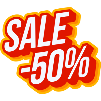 sale 50 percent off typography png