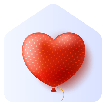 home love valentine day illustration with heart balloon png