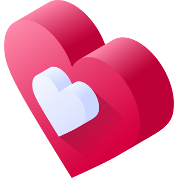 isometric love heart icon png
