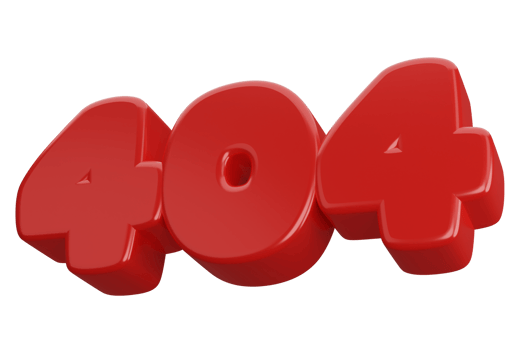 error 404 3d render text phrase inscription png