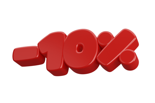 10 percent 3d render discount png