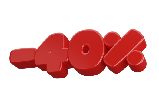 40 percent 3d render discount png