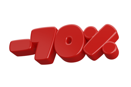 70 percent 3d render discount png