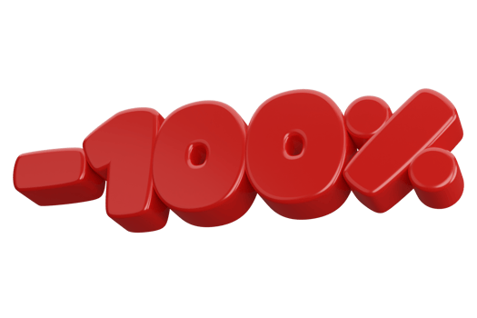 100 percent 3d render discount png