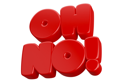 oh no 3d render text phrase inscription png