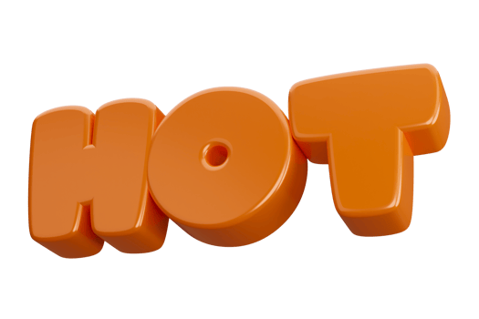 hot 3d render text phrase inscription png
