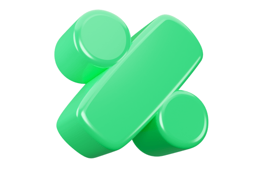 percent 3d render discount symbol png