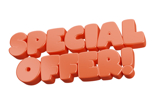 special offer 3d render text phrase inscription png