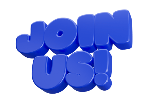 join us 3d render text phrase inscription png