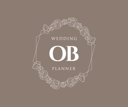 OB Initials letter Wedding monogram logos collection, hand drawn modern minimalistic and floral templates for Invitation cards, Save the Date, elegant identity for restaurant, boutique, cafe in vector