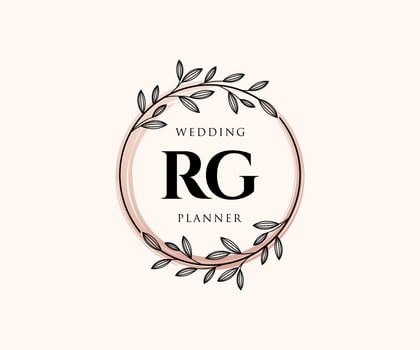 RG Initials letter Wedding monogram logos collection, hand drawn modern minimalistic and floral templates for Invitation cards, Save the Date, elegant identity for restaurant, boutique, cafe in vector