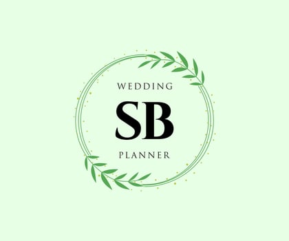 SB Initials letter Wedding monogram logos collection, hand drawn modern minimalistic and floral templates for Invitation cards, Save the Date, elegant identity for restaurant, boutique, cafe in vector