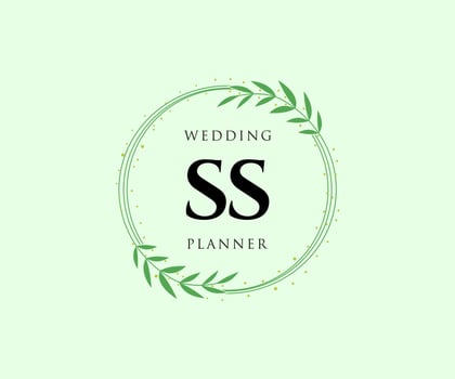 SS Initials letter Wedding monogram logos collection, hand drawn modern minimalistic and floral templates for Invitation cards, Save the Date, elegant identity for restaurant, boutique, cafe in vector