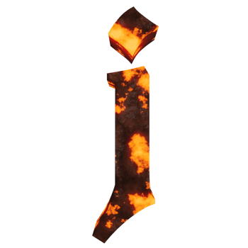 lava text effect letter j. 3d render png