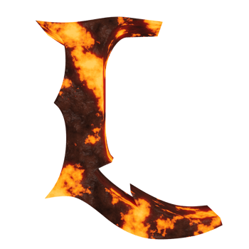 lava text effect letter L. 3d render png