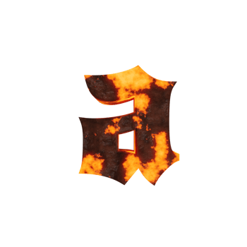 lava text effect letter a. 3d render png