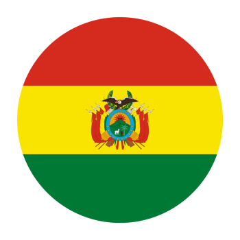Bolivia Flat Rounded Flag with Transparent Background png