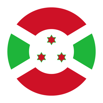 Burundi Flat Rounded Flag with Transparent Background png