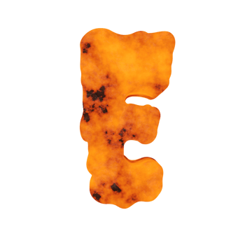 lava text effect letter E. 3d render png