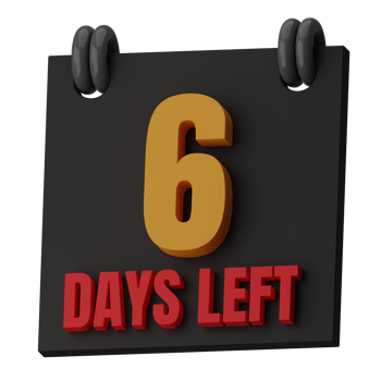 6 Days Left 3D Illustration png