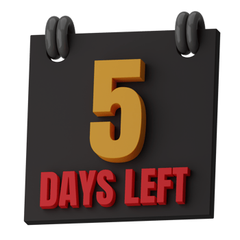 5 Days Left 3D Illustration png