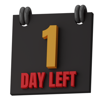 1 Day Left 3D Illustration png