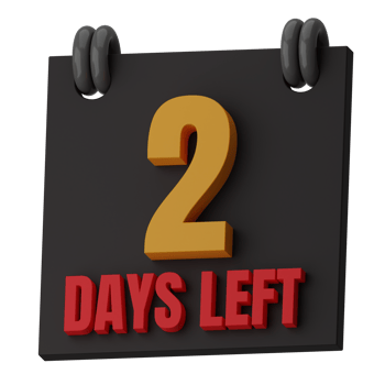 2 Days Left 3D Illustration png