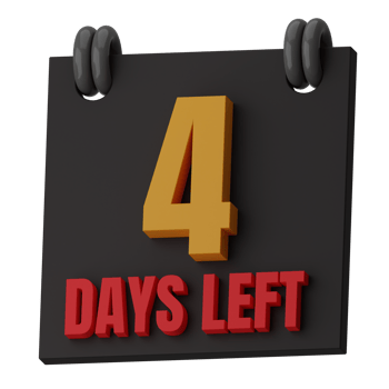 4 Days Left 3D Illustration png