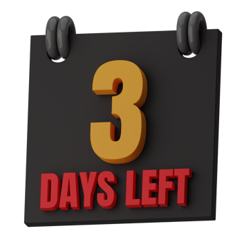3 Days Day Left 3D Illustration png