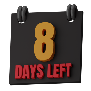 8 Days Left 3D Illustration png