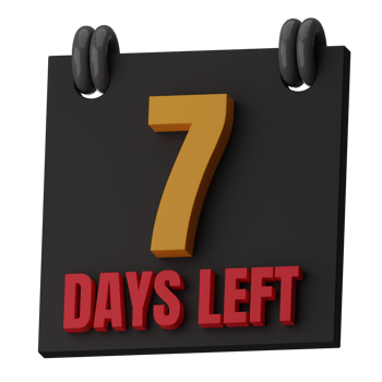 7 Days Left 3D Illustration png