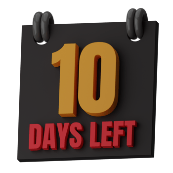 10 Days Left 3D Illustration png
