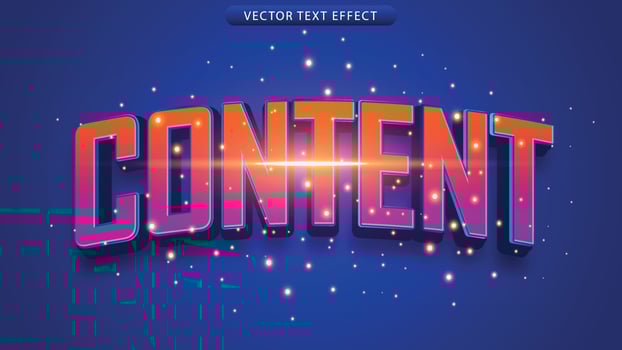3D text content with light luxury ornament vector file