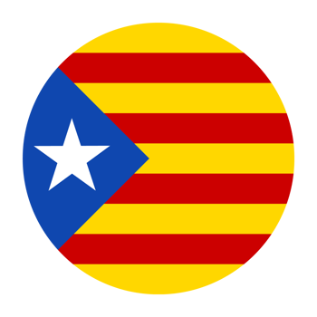 Catalonia Flat Rounded Flag with Transparent Background png