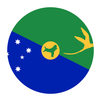 Christmas Island Flat Rounded Flag with Transparent Background png