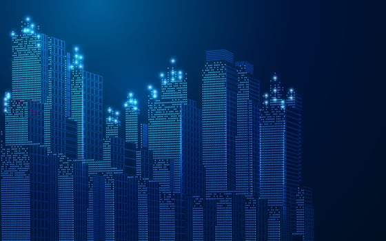 cyber city tech vector