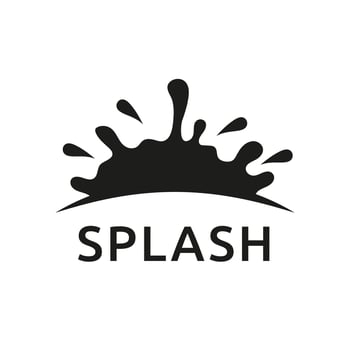 Silhouette of Water Splash design vector template. Paintball kids entertainment icon concept,Label, Icon and Logotype Design Element.