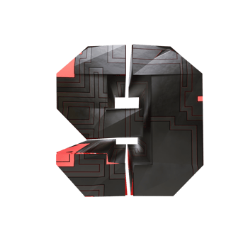 sci-fi text effect number 9. 3d render png