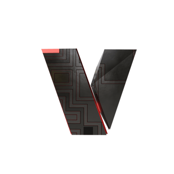 sci-fi text effect letter v. 3d render png