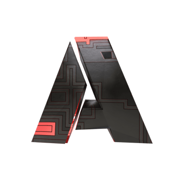sci-fi text effect letter A. 3d render png