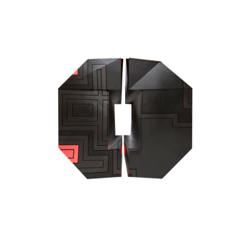 sci-fi text effect letter o. 3d render png