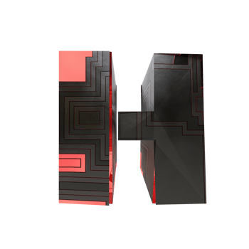 sci-fi text effect letter H. 3d render png