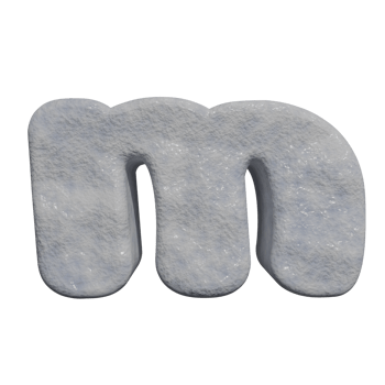 snow text effect letter m. 3d render png