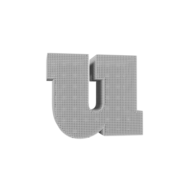 wireframe text effect letter u. 3d render png
