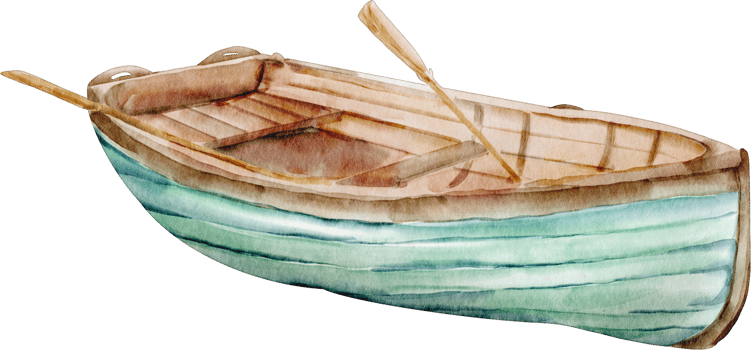 watercolor rowboat clip art element png