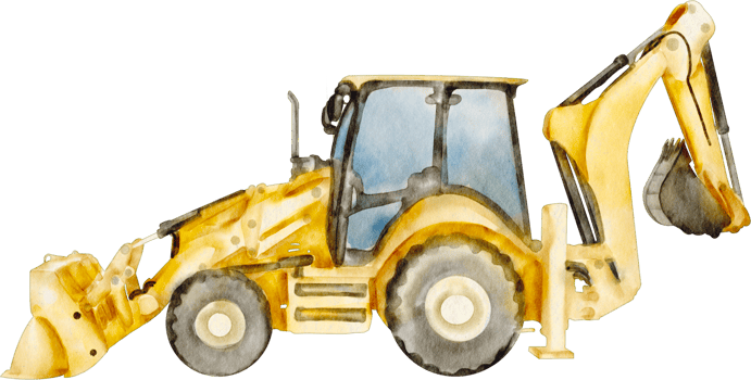 watercolor excavator clip art element png