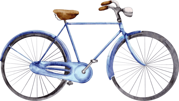 watercolor bicycle clip art element png