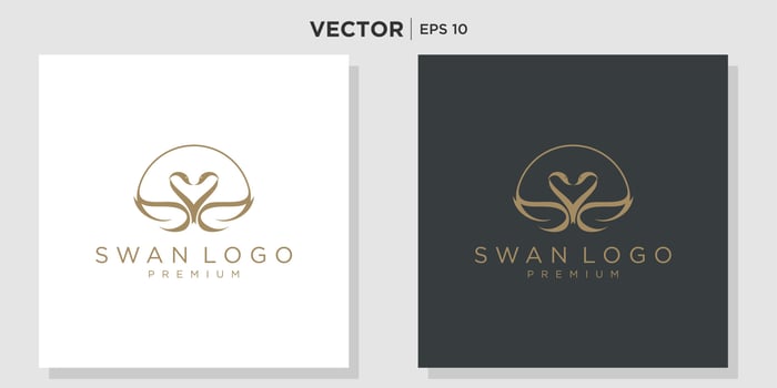 swan logo, goose or duck icon design vector template