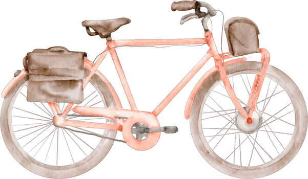 watercolor bicycle element clip art png